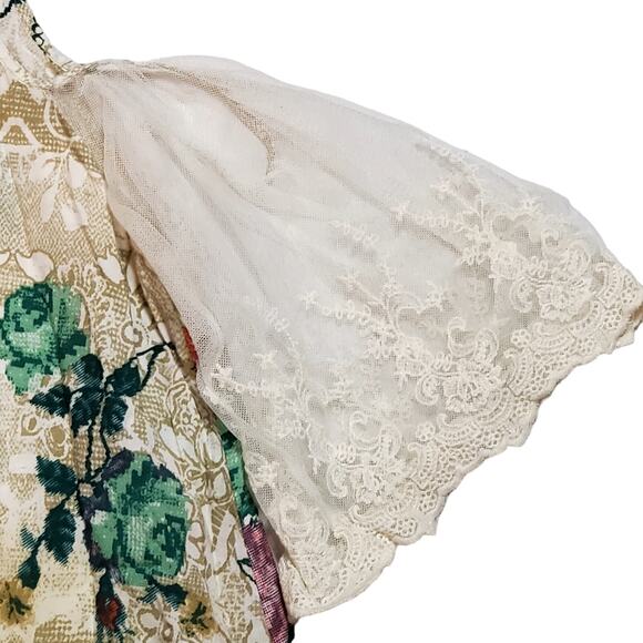 UMGEE Floral Lace Cold Shoulder Boho Chic Lightweight Hippie Bohemian Minimalist - Picture 3 of 8